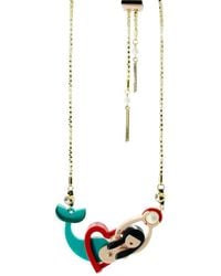Gissa Bicalho - Handmade Acrylic Necklace Mermaid And Heart - Lyst