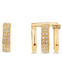 SALLY SKOUFIS - Destiny Asymmetric Hoop With Made Cz Diamond Stimulant - Lyst