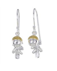 Reeves & Reeves - Oak Leaf And Acorn Sterling Silver And Gold Plated Earrings - Lyst