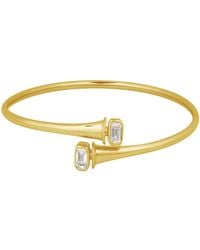 Artisan - 14K Emerald Cut Diamond Open Cuff Bangle Bracelet - Lyst
