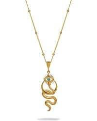 Ebru Jewelry - Spiritual Snake & Evil Eye Design Unique Necklace - Lyst