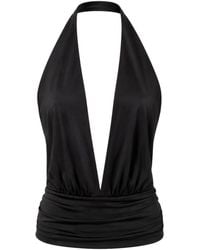 OW Collection - Agatha Satin Halter Top - Lyst