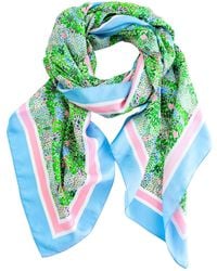 Evelyn & Kate - Elegant All Silk Scarf, Fresh Garden Pattern - Lyst