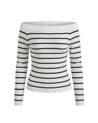 Modenaire - Striped Knit Top Sculpted Form - Lyst