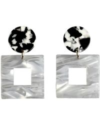 CLOSET REHAB - Small Open Square Drop Earrings - Lyst