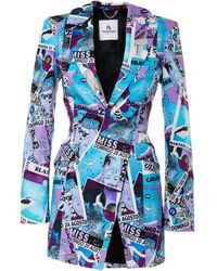 Brenda Agradi - Ibiza Style Printed Asymmetrical Blazer Jacket - Lyst