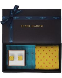 Peper Harow - Made in England - Honey Pin Polka Socks & Cufflink Gift Box - Lyst