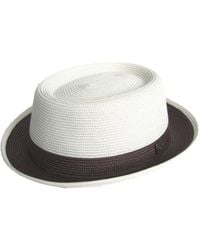 Dasmarca Hats - Dasmarce Bobby Retro Short Brim Summer Porkpie – Ivory - Lyst