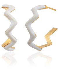 Milou Jewelry - Zig Zag Hoop Earrings - Lyst