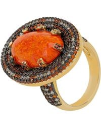 LÁTELITA London - Serafina Fire Opal Cocktail Ring Oxidised - Lyst