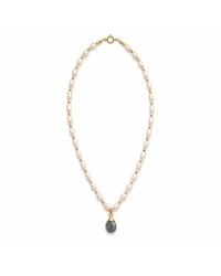 ORIGIN OF HEARTS - Neutrals Isola Necklace – Freshwater Pearl & Labradorite Pendant Necklace - Lyst