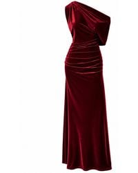 Me & Thee - Rhyme Nor Reason Burgundy Velvet Maxi Dress - Lyst