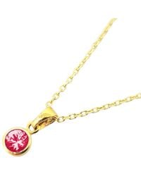 Harfi - Mini Round Ruby July Birthstone Pendant Necklace - Lyst