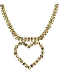Laura Gray - Diamond Crystal Heart Necklace - Lyst