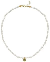LINYA JEWELLERY - Cosmic Small Pearl Zodiac Necklace Light Birthstone - Lyst