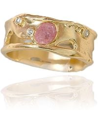 Rare Matters Jewelry - Sprinkled Strawberry Quartz Banded Ring - Lyst
