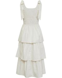 Modenaire - Smocked Midi Dress Tiered Form - Lyst