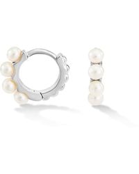 Dower & Hall - Small Luna Pearl Huggie Hoops - Lyst