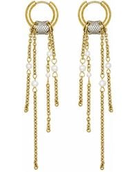 Kirei - Nova Pearl Chain Hoop Earrings - Lyst