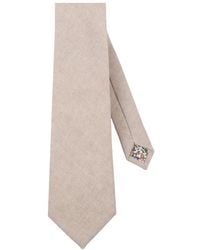 LE COLONEL - Neutrals Natural Textured Linen Tie - Lyst