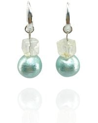 Bio-Trimmings - Neutrals Miyuki Pearl Multi-Wear Hoop Earrings - Lyst