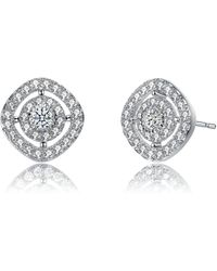 Genevive Jewelry - Elegant Plated With Clear Cubic Zirconia Square Stud Earrings - Lyst