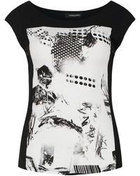Conquista - Print Detail Cap Sleeve Top - Lyst