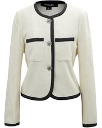 Smart and Joy - Neutrals Short Jacket With Contrasting Trims - Lyst