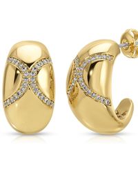 Leeada Jewelry - Bene Statement Hoops - Lyst