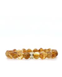 Shar Oke - Citrine & Cubic Zirconia Baguette Beaded Bracelet - Lyst