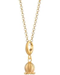 Lily Charmed - Plated Lily Of The Valley Flower Charm Necklace - Lyst