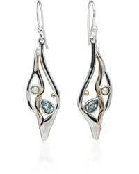 Isla Silver - Topaz & Pearl Statement Drop Earrings - Lyst