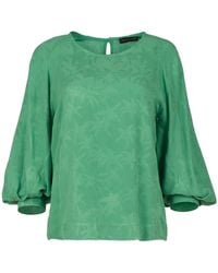 Conquista - Jacquard Top With Bishop Sleeves - Lyst