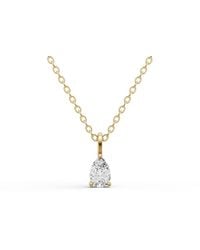 SEREIA OFFICIAL - 14K 0.25 Ct Lab Grown Pear Shape Diamond Solitaire Pendant With Bail - Lyst