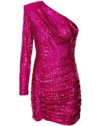 AGGI by HALEWSKI - Josefine Evening Fuchsia Sequin Mini Dress - Lyst