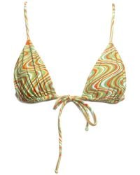Patti Jane Swim - Sharon's Groovy Front Tie Triangle Bikini Top - Lyst