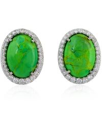 Artisan - 18K & Diamond Stud Earrings - Lyst