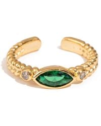 Ebru Jewelry - Emerald Teardrop Gemstone Adjustable Ring - Lyst
