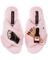 Laines London - Classic Laines Slippers With Sand Nail Tech Brooches - Lyst