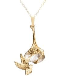 Simon Kemp Jewellers - Arum Lily And Humming Bird Necklace - Lyst