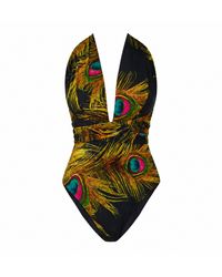 ROSIE BILLINGTON - Peacock Multi-Way Swimsuit - Lyst