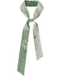Lost Pattern - Lily Silk Twill Skinny Scarf - Lyst
