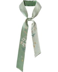 Lost Pattern - Lily Silk Twill Skinny Scarf - Lyst