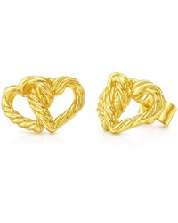 Unaloe - Vermeil Twisted Heart Stud Earrings – Luxury Contemporary Symbolic Designer Studs - Lyst