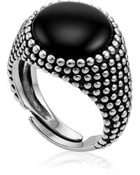 Unaloe - Sterling Shield Ring With Luminous Onyx - Lyst