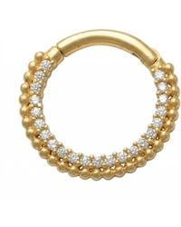 Zahav Jewelry - 10K Solid 18G Cz Pavé Clicker Hoop - Lyst