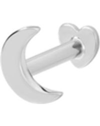 Vanhi - 14K Solid Moon Flat Back Stud - Lyst