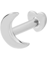 Vanhi - 14K Solid Moon Flat Back Stud - Lyst