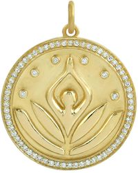 Artisan - Bezel Diamond Lotus Medallion Pendant - Lyst
