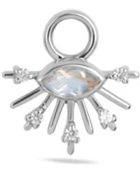 Zohreh - Neutrals Moonstone & Sapphire Sunburst Earring Charm Sterling - Lyst